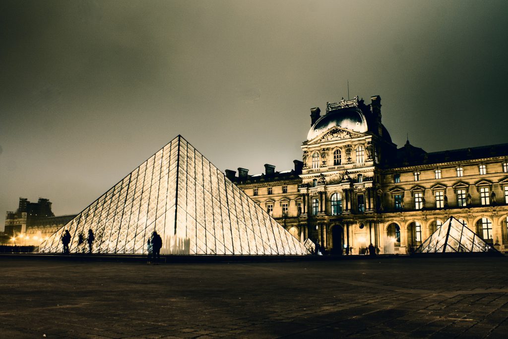 Paris Louvre Cour Carree at Night