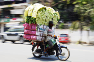 Cambodian Moto Dup delivering groceries